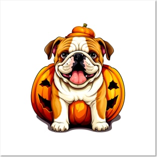 Bulldog inside Pumpkin #1 Posters and Art